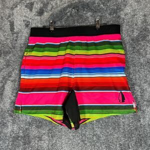 Tachuntfish Shorts Mens Large Colorful Loud Striped Atheltic Comfort Lightweight